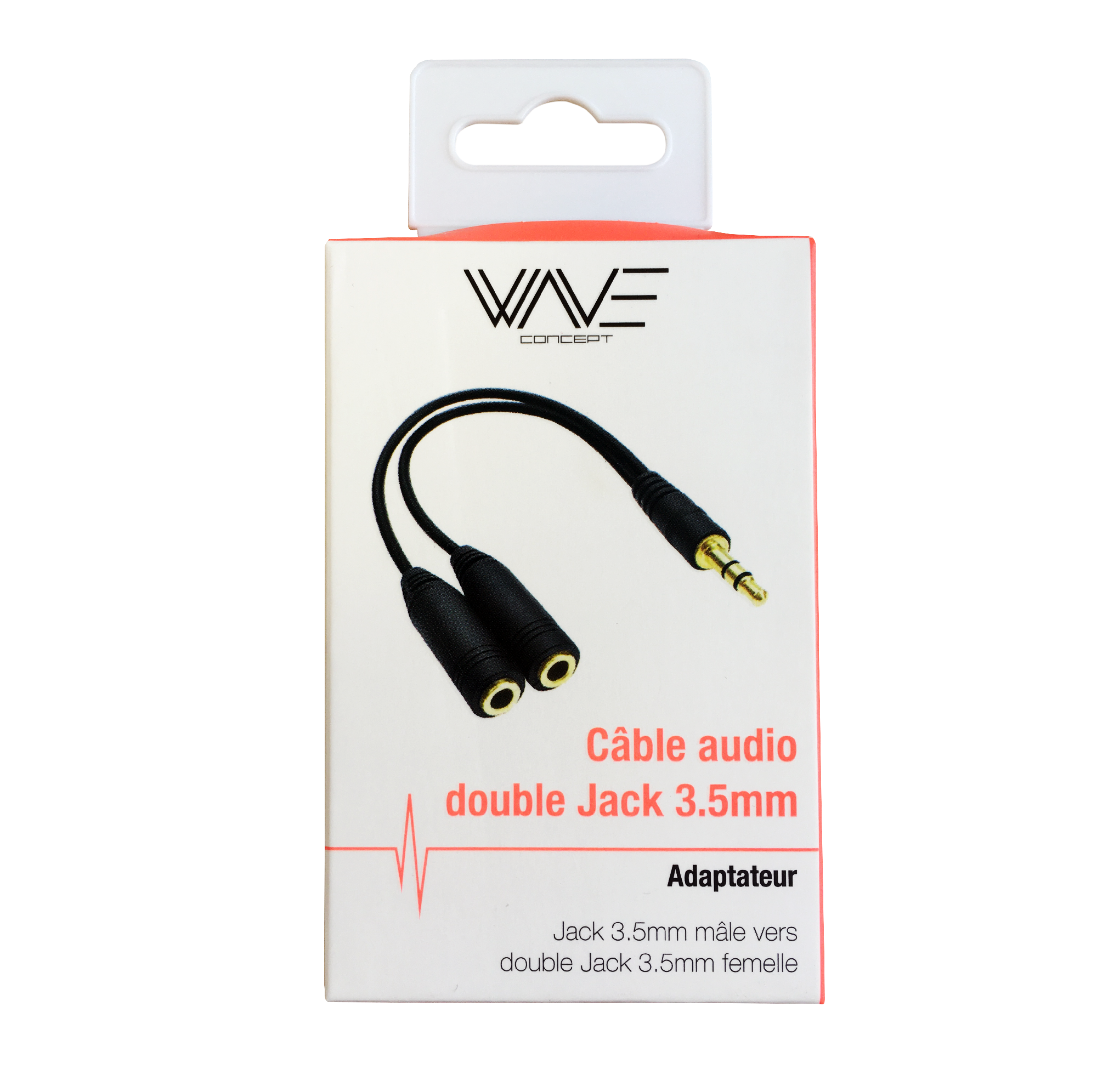 Male 3.5 mm jack to double 3.5 mm jack audio cable