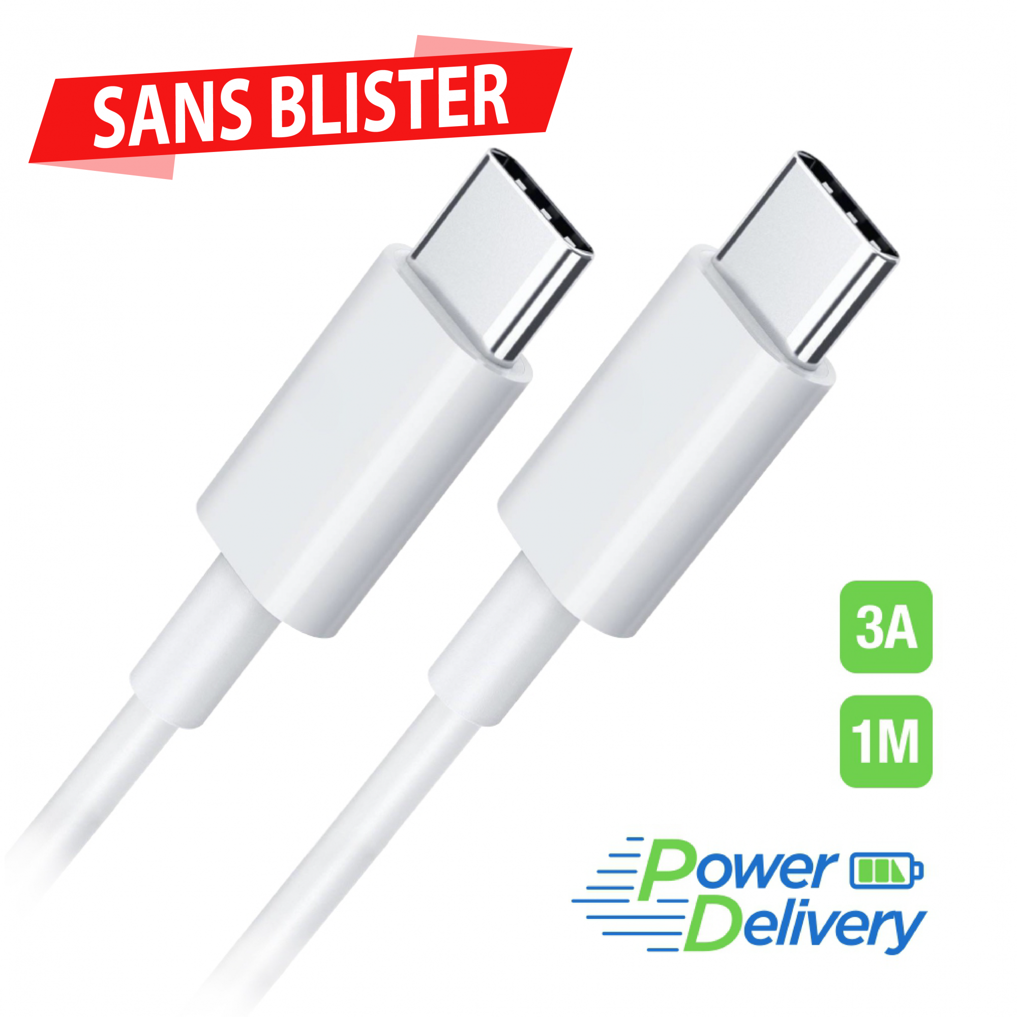 Câble Data USB-C vers Lightning 3A 1M - Sans blister